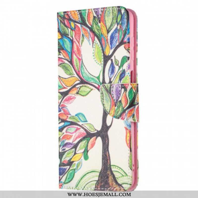 Leren Hoesje voor Samsung Galaxy M52 5G Regenboog Boom