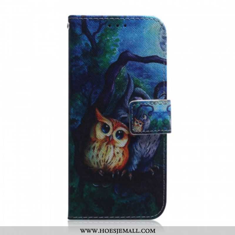 Flip Case voor Samsung Galaxy M52 5G Mysterieuze Uilen