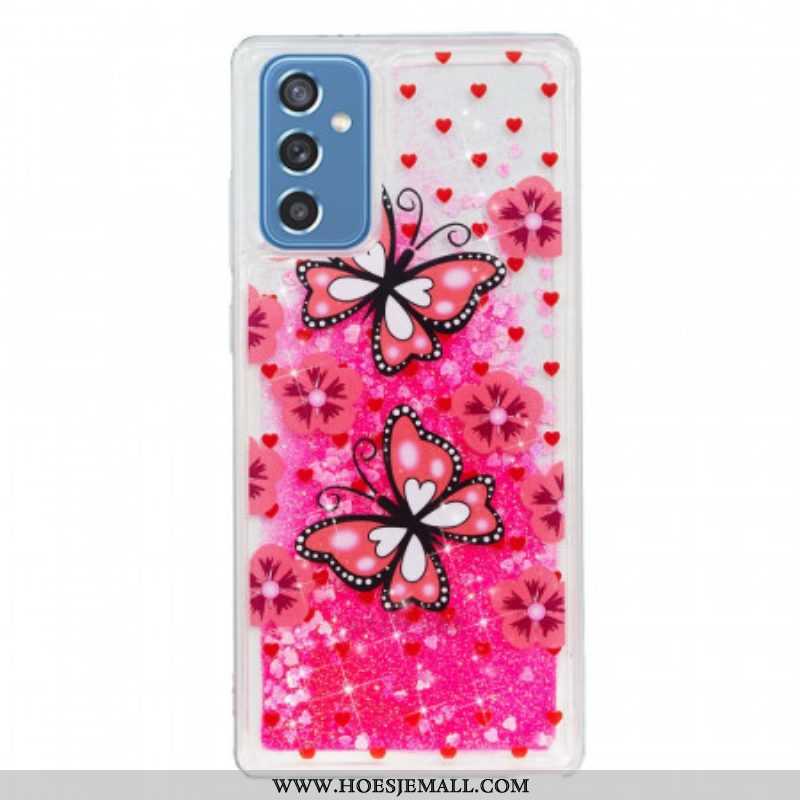 Hoesje voor Samsung Galaxy M52 5G Roze Vlinders