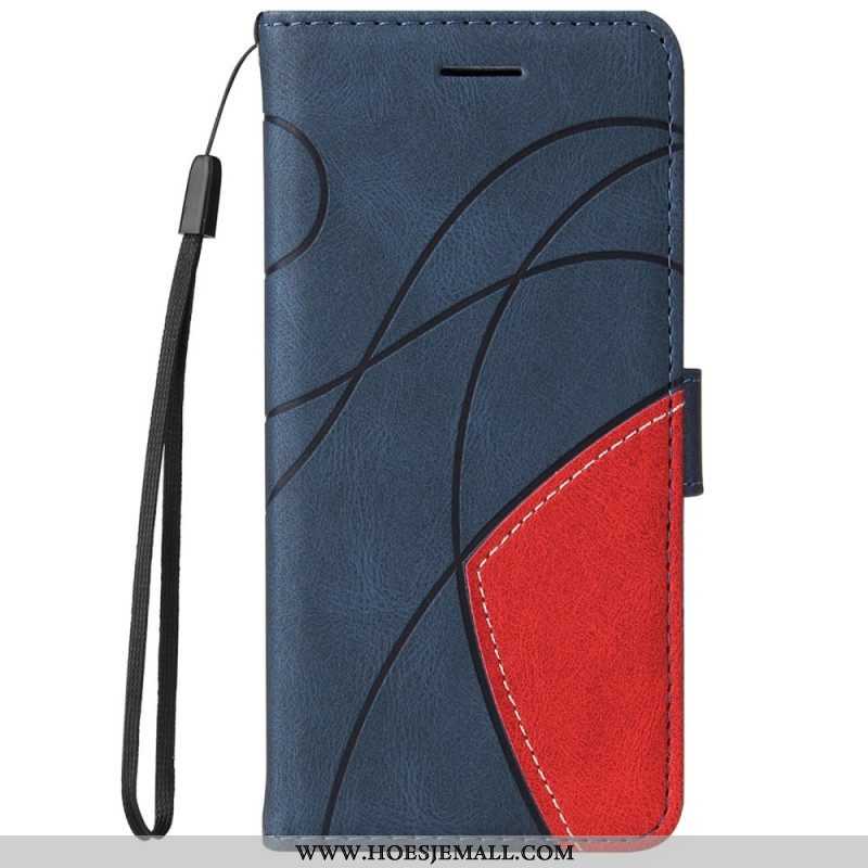 Folio-hoesje voor Samsung Galaxy M52 5G Met Ketting Lanyard Inkt Lijn