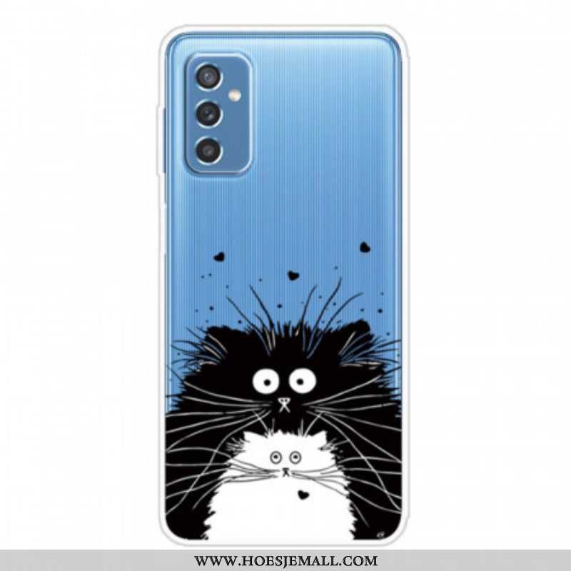 Hoesje voor Samsung Galaxy M52 5G Zwart-witte Katten