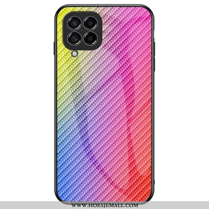 Hoesje voor Samsung Galaxy M53 5G Koolstofvezel Gehard Glas