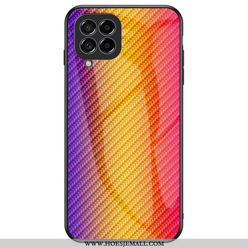 Hoesje voor Samsung Galaxy M53 5G Koolstofvezel Gehard Glas