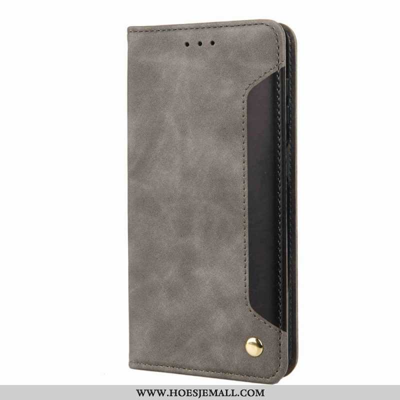 Leren Hoesje voor Samsung Galaxy M53 5G Tweekleurige Elegantie