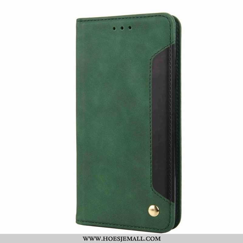 Leren Hoesje voor Samsung Galaxy M53 5G Tweekleurige Elegantie