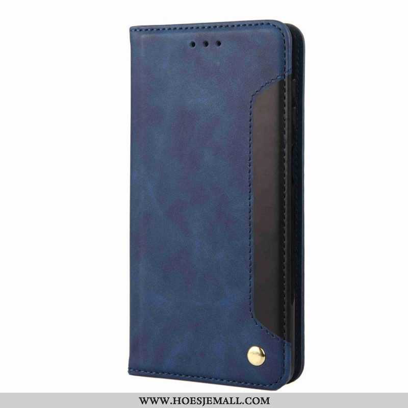 Leren Hoesje voor Samsung Galaxy M53 5G Tweekleurige Elegantie