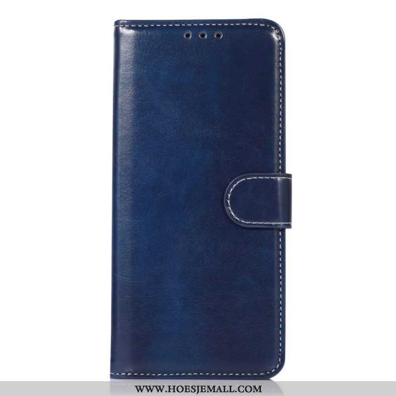 Folio-hoesje voor Samsung Galaxy M53 5G Leerstijl En Naden