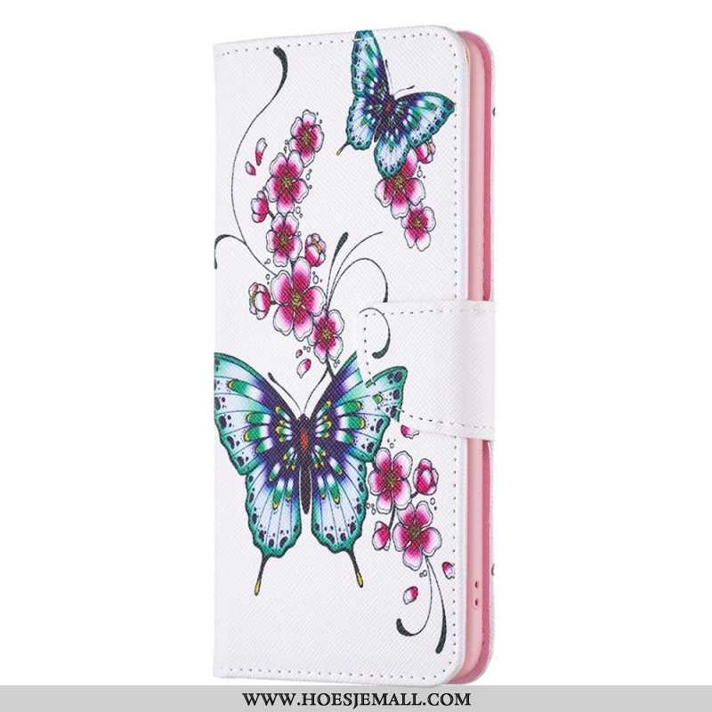 Flip Case voor Samsung Galaxy M53 5G Weiger Vlinders