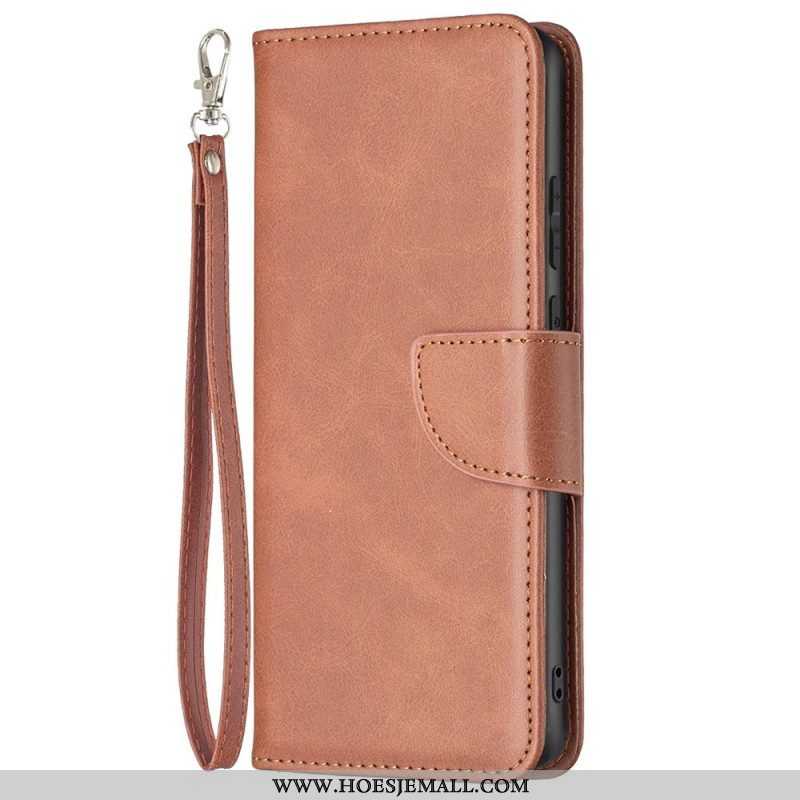 Folio-hoesje voor Samsung Galaxy M53 5G Schuine Sluiting Met Riem