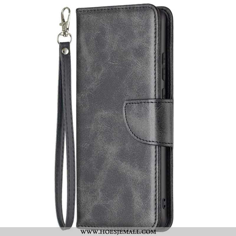 Folio-hoesje voor Samsung Galaxy M53 5G Schuine Sluiting Met Riem