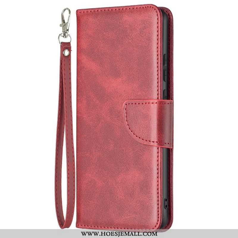 Folio-hoesje voor Samsung Galaxy M53 5G Schuine Sluiting Met Riem