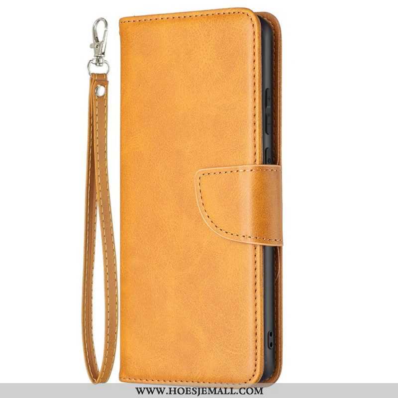 Folio-hoesje voor Samsung Galaxy M53 5G Schuine Sluiting Met Riem