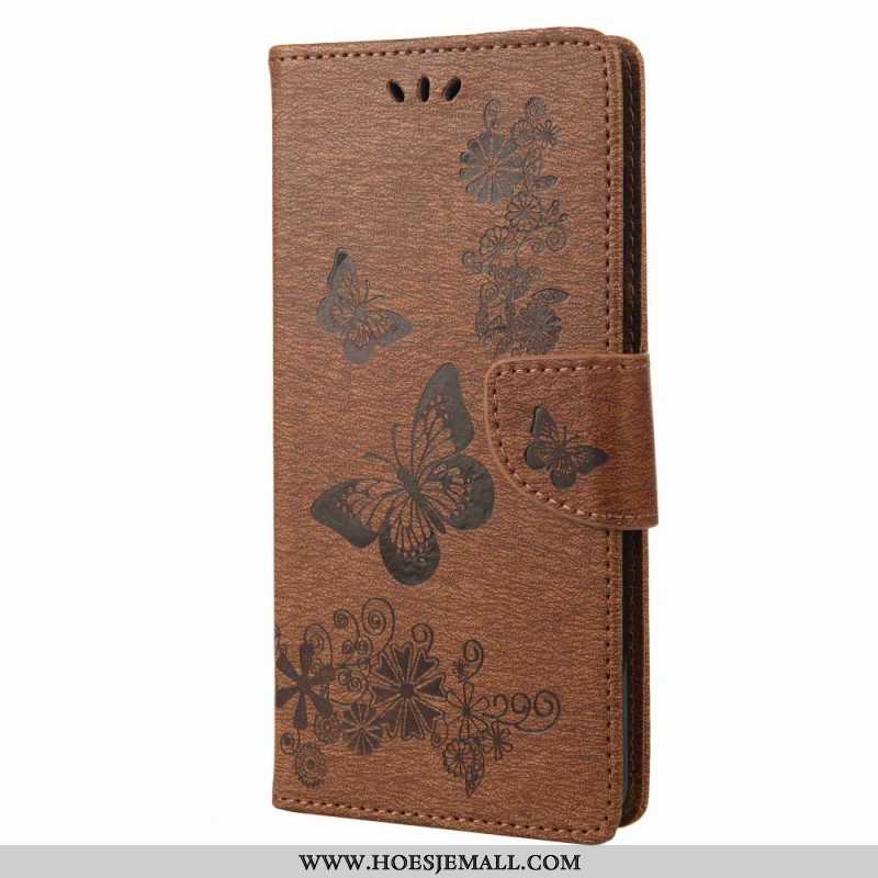 Folio-hoesje voor Samsung Galaxy M53 5G Met Ketting Ontwerp Met Vlinders Met Bandjes