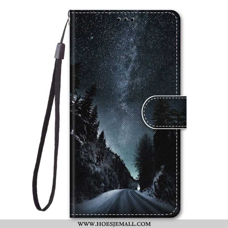 Folio-hoesje voor Samsung Galaxy M53 5G Met Ketting Lanyard-landschap