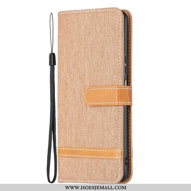 Folio-hoesje voor Samsung Galaxy M53 5G Met Ketting Band Van Stof En Leereffect