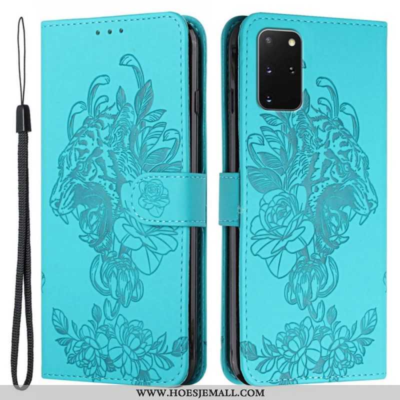 Folio-hoesje voor Samsung Galaxy S20 Plus / S20 Plus 5G Met Ketting Barokke Strappy Tijger