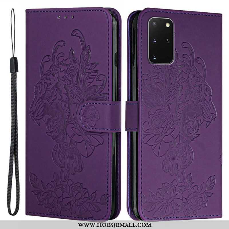 Folio-hoesje voor Samsung Galaxy S20 Plus / S20 Plus 5G Met Ketting Barokke Strappy Tijger