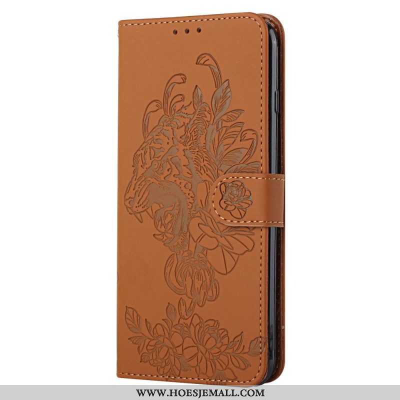 Folio-hoesje voor Samsung Galaxy S20 Plus / S20 Plus 5G Met Ketting Barokke Strappy Tijger