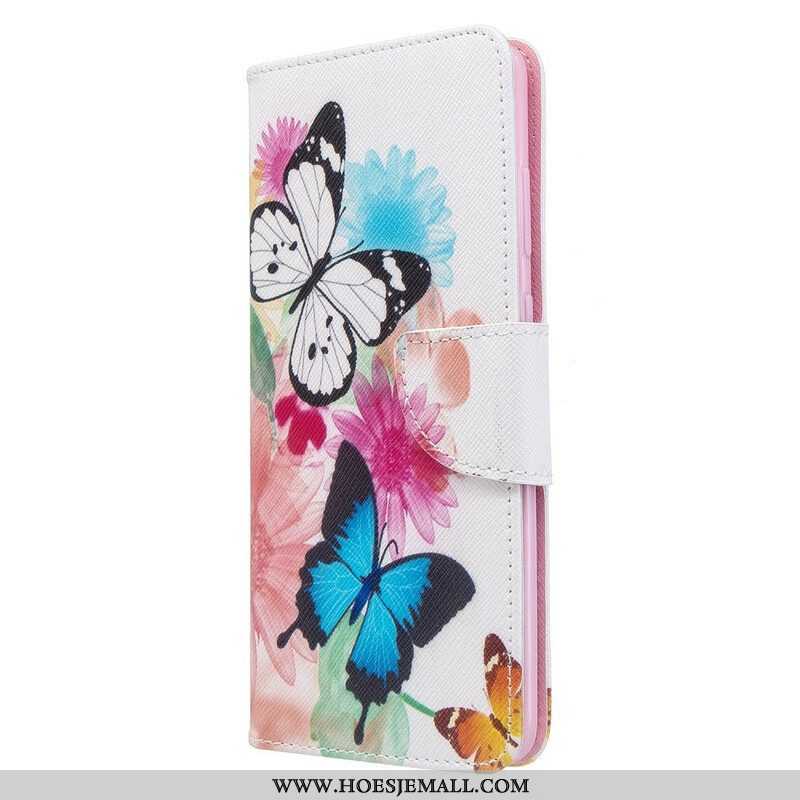 Folio-hoesje voor Samsung Galaxy S20 Plus / S20 Plus 5G Geschilderde Vlinders En Bloemen