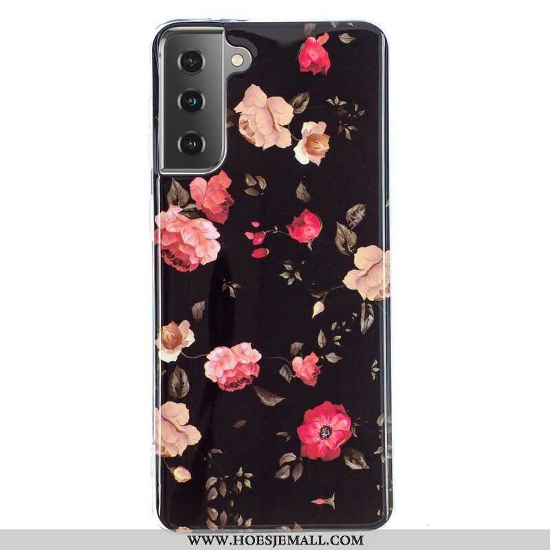 Hoesje voor Samsung Galaxy S21 5G Fluorescerende Bloemenserie