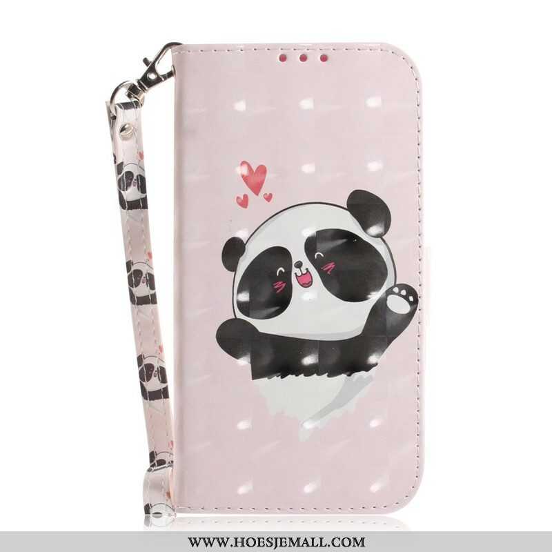 Folio-hoesje voor Samsung Galaxy S21 5G Met Ketting Strakke Panda