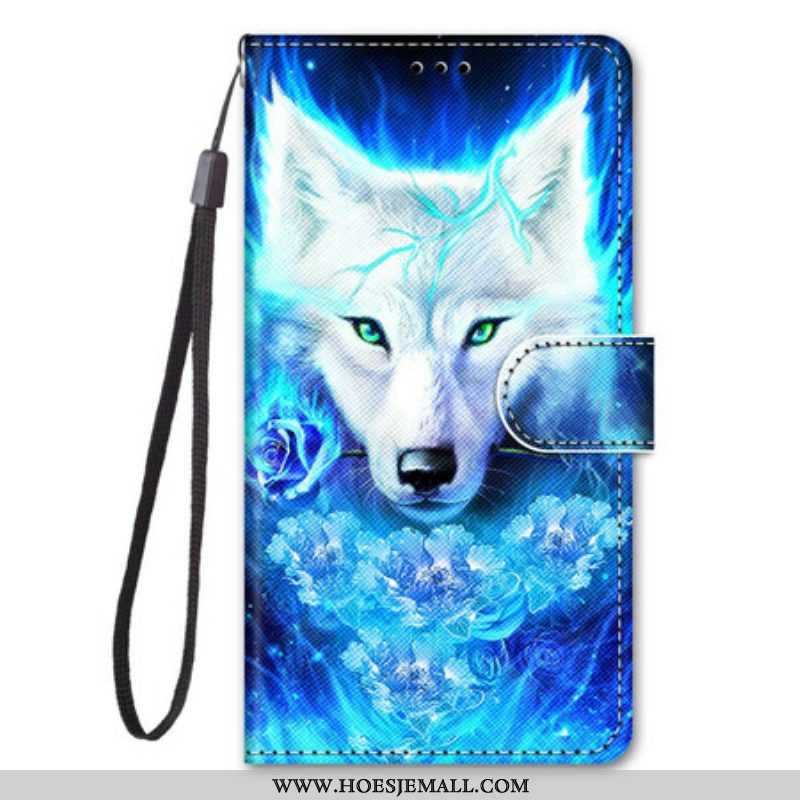 Leren Hoesje voor Samsung Galaxy S21 5G Magische Wolf