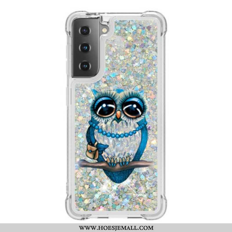 Hoesje voor Samsung Galaxy S21 5G Miss Uil Pailletten