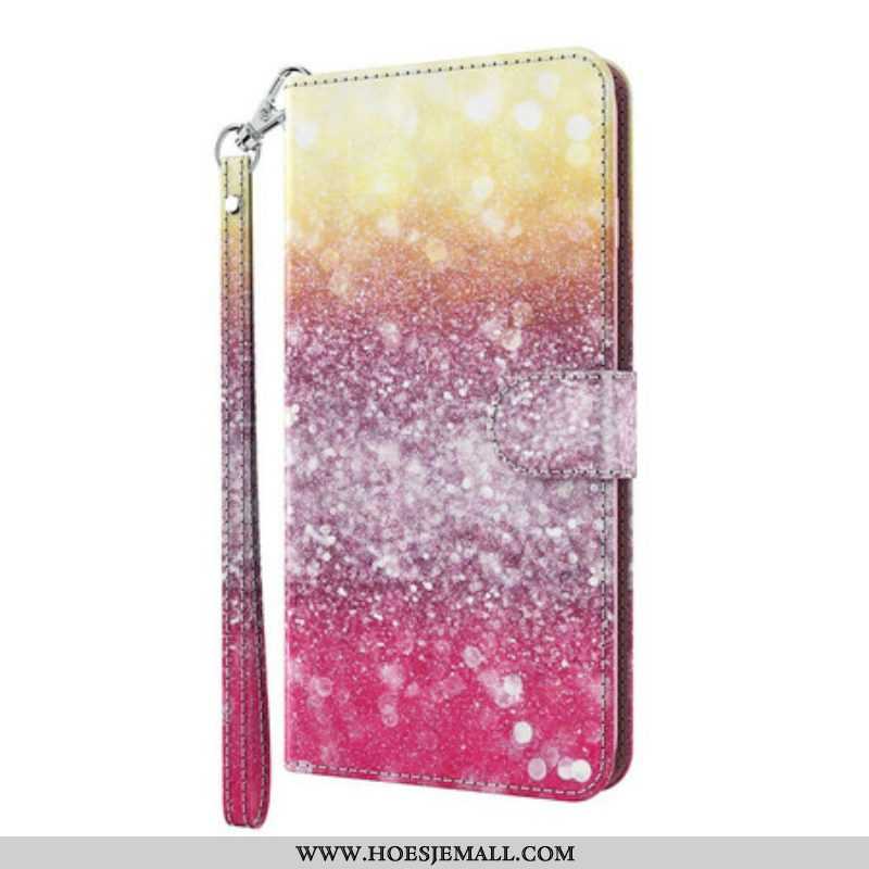 Folio-hoesje voor Samsung Galaxy S21 5G Magenta Glitterverloop