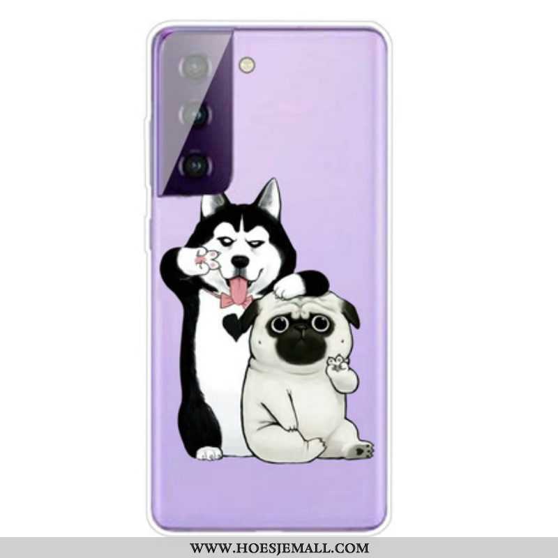 Hoesje voor Samsung Galaxy S21 5G Grappige Honden