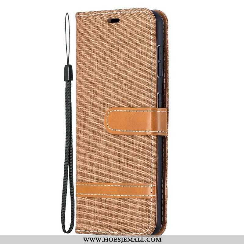 Folio-hoesje voor Samsung Galaxy S21 5G Met Ketting Band Van Stof En Leereffect