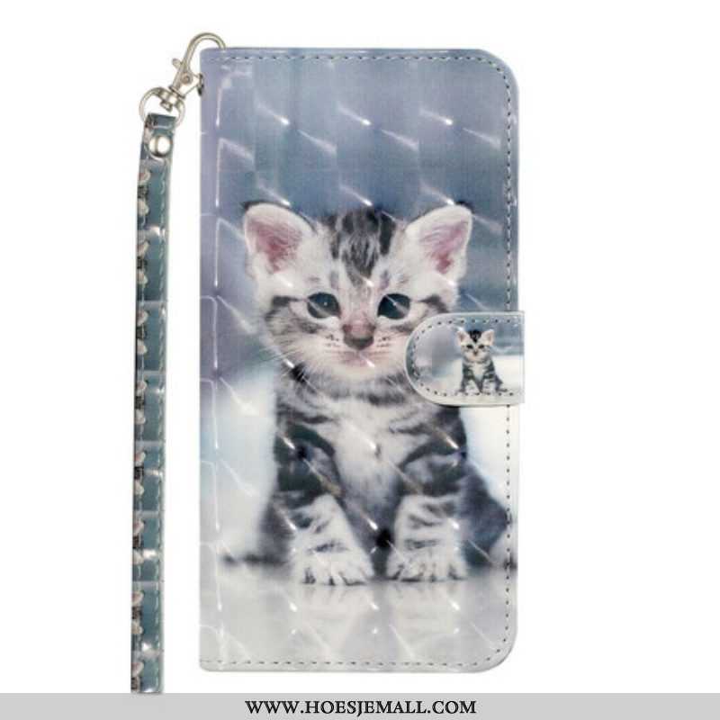 Folio-hoesje voor Samsung Galaxy S21 5G Met Ketting Kitten Light Spots Met Riem