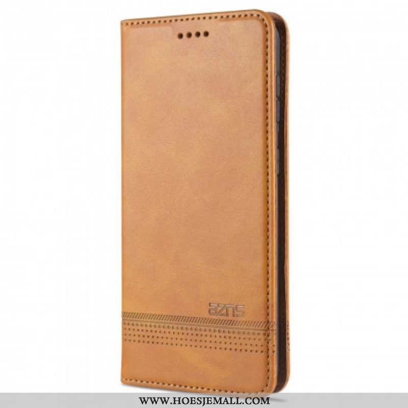 Bescherming Hoesje voor Samsung Galaxy S21 5G Folio-hoesje Azns Leerstyling