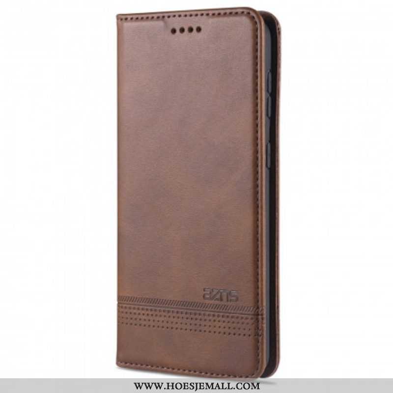 Bescherming Hoesje voor Samsung Galaxy S21 5G Folio-hoesje Azns Leerstyling