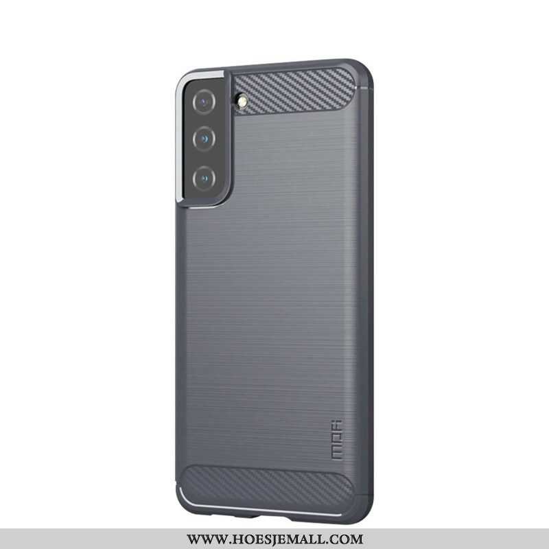 Hoesje voor Samsung Galaxy S21 5G Mofi Geborsteld Koolstofvezel