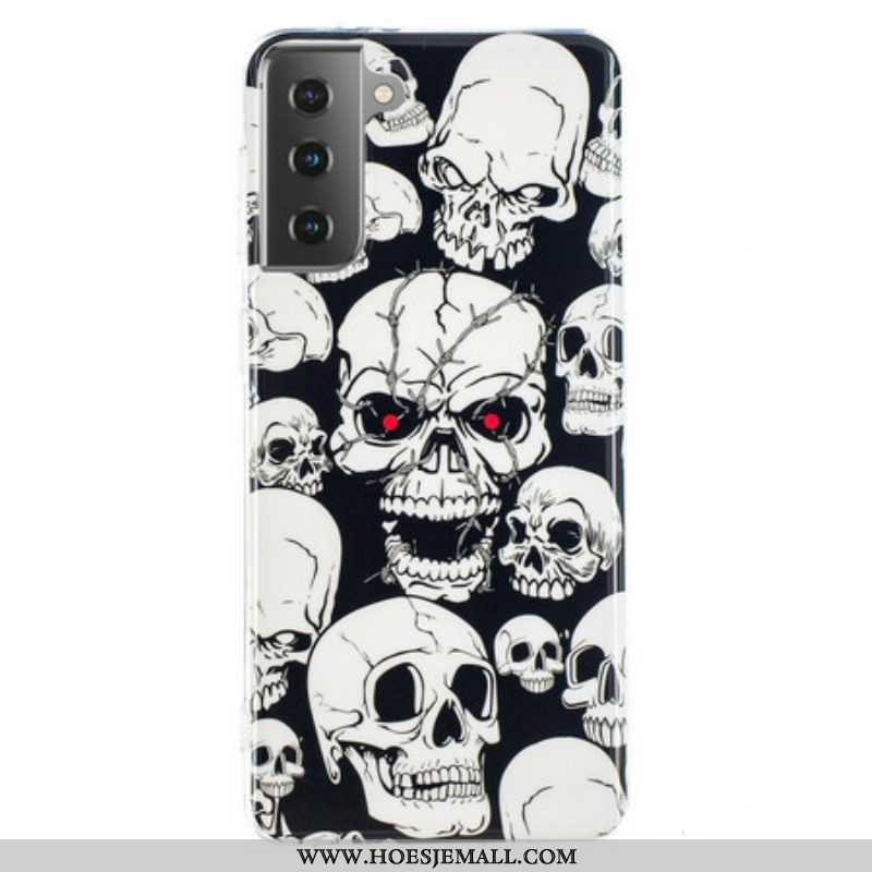 Hoesje voor Samsung Galaxy S21 5G Let Op Fluorescerende Schedels