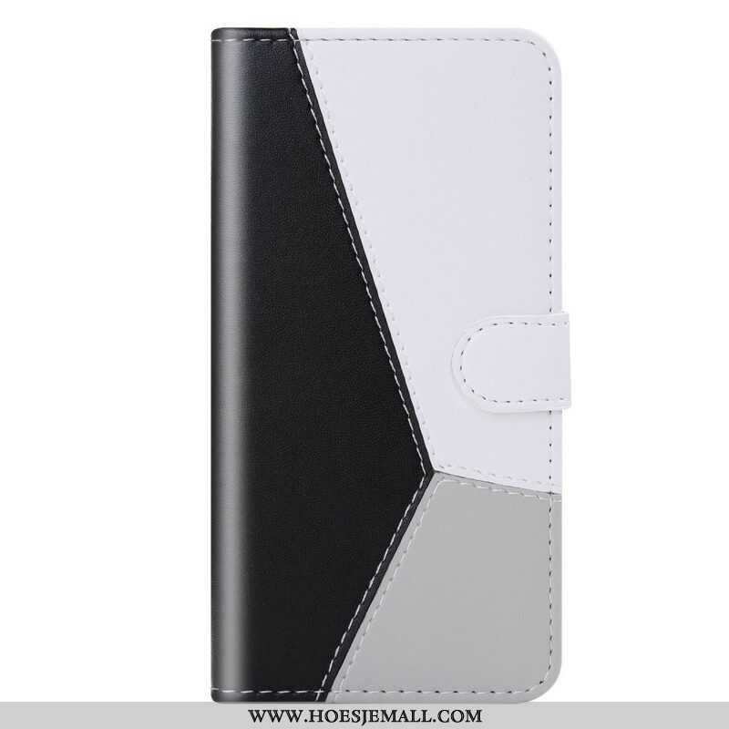 Folio-hoesje voor Samsung Galaxy S21 5G Driekleurig Leereffect