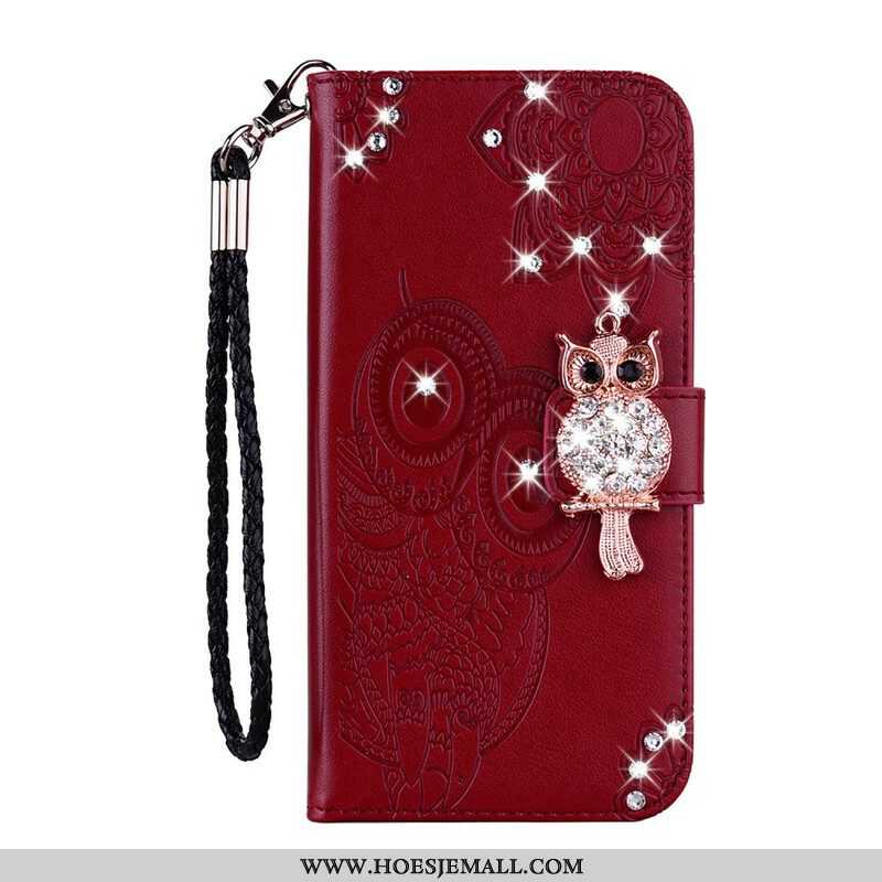 Folio-hoesje voor Samsung Galaxy S21 5G Uil Mandala En Charme