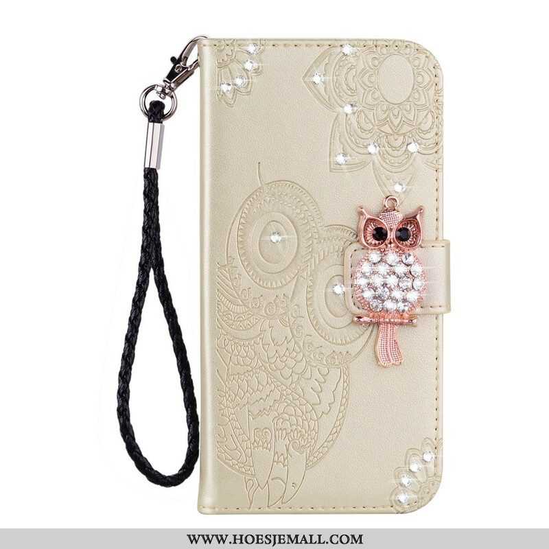 Folio-hoesje voor Samsung Galaxy S21 5G Uil Mandala En Charme