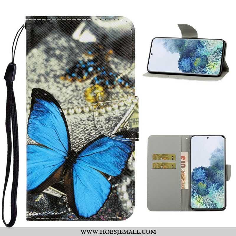 Flip Case voor Samsung Galaxy S21 5G Met Ketting Vlinderbandvariaties