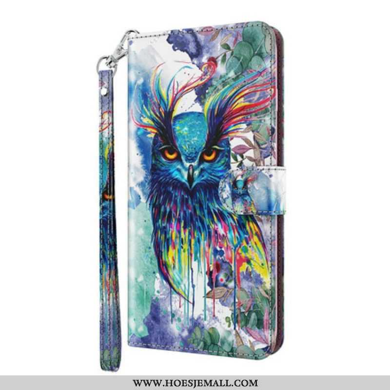 Leren Hoesje voor Samsung Galaxy S21 5G Aquarel Vogel