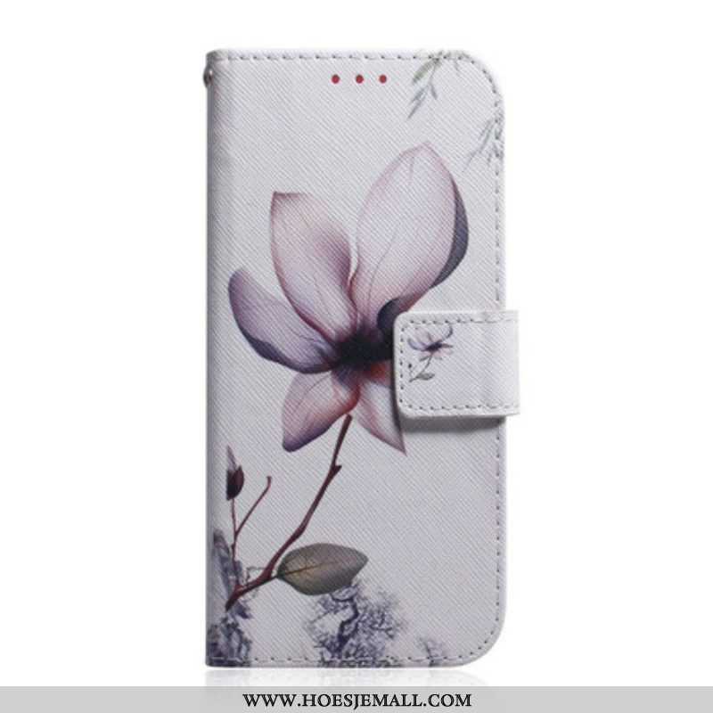 Folio-hoesje voor Samsung Galaxy S21 5G Bloem Stoffig Roze