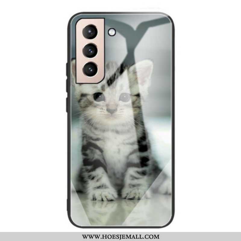 Hoesje voor Samsung Galaxy S21 FE Kitten Gehard Glas