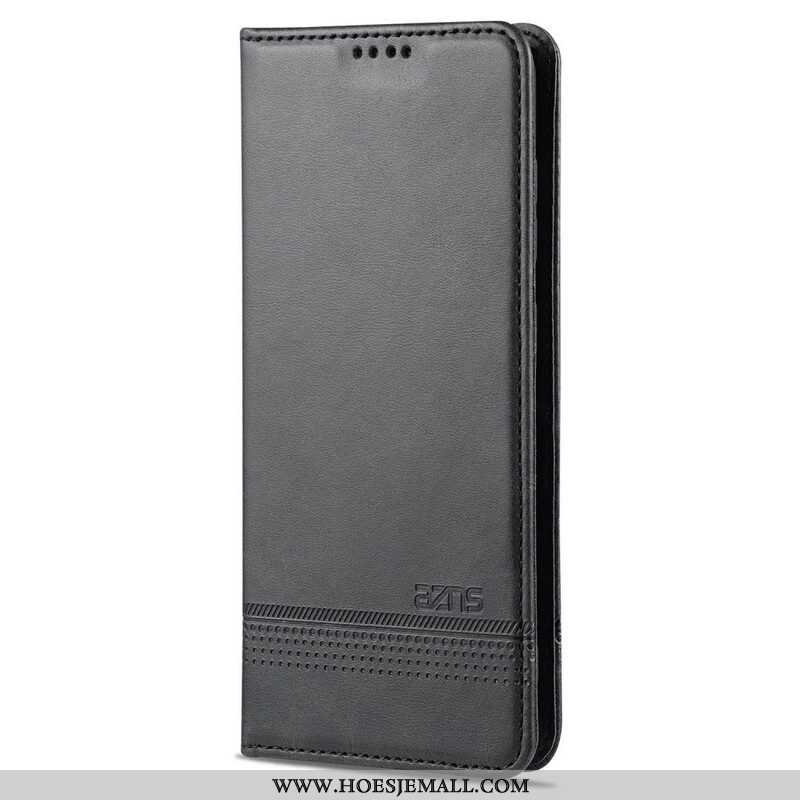 Bescherming Hoesje voor Samsung Galaxy S21 FE Folio-hoesje Azns Leerstyling