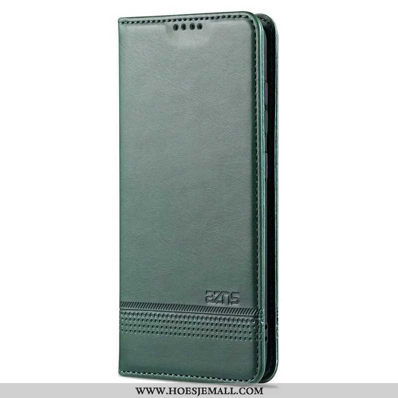 Bescherming Hoesje voor Samsung Galaxy S21 FE Folio-hoesje Azns Leerstyling