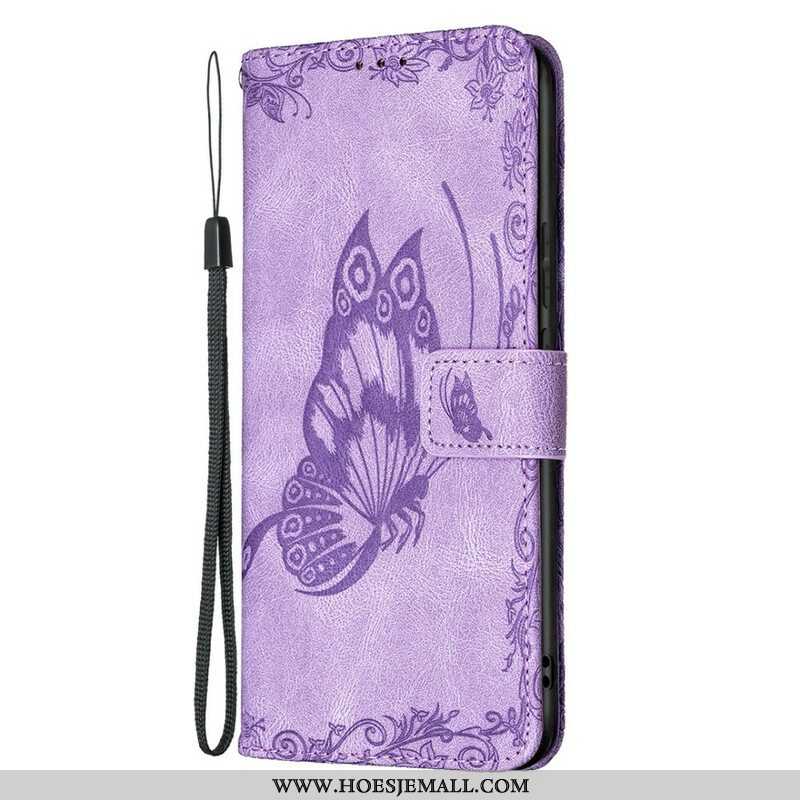 Leren Hoesje voor Samsung Galaxy S21 FE Met Ketting Barokke Strappy Vlinder