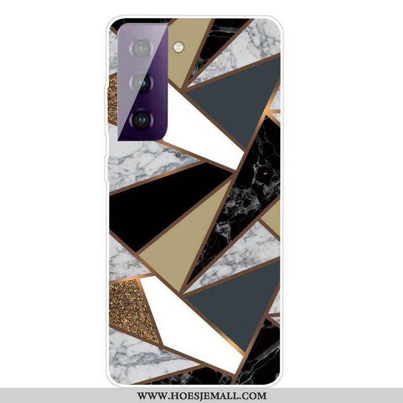 Hoesje voor Samsung Galaxy S21 FE Geometrisch Marmer