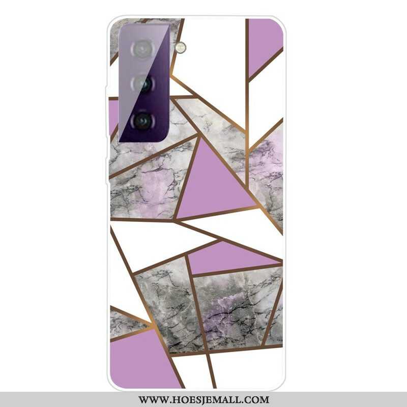 Hoesje voor Samsung Galaxy S21 FE Geometrisch Marmer