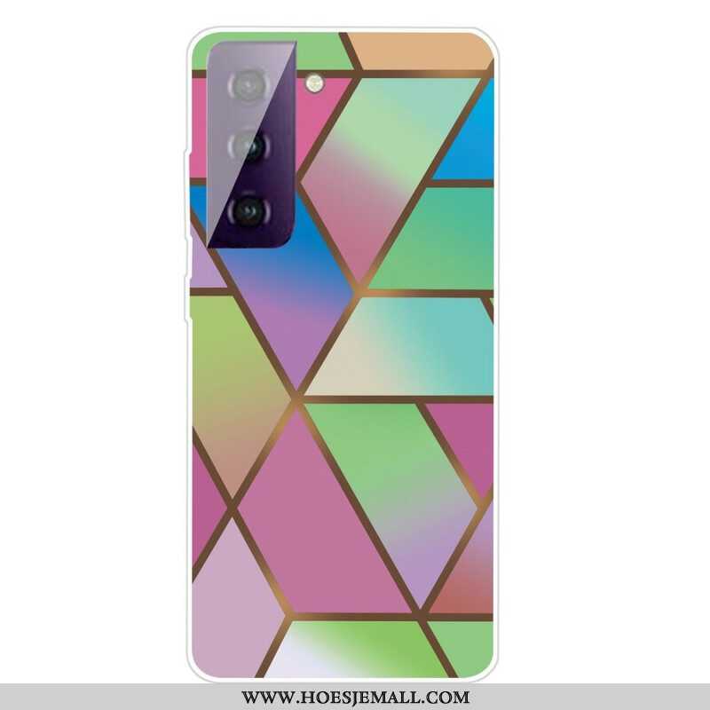 Hoesje voor Samsung Galaxy S21 FE Geometrisch Marmer