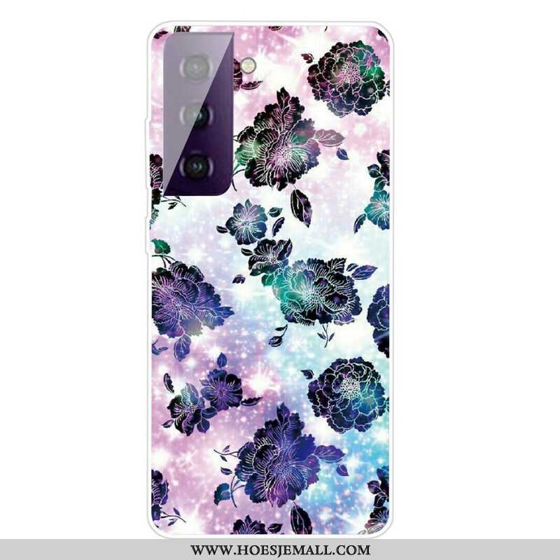 Hoesje voor Samsung Galaxy S21 FE Grafische Bloemen