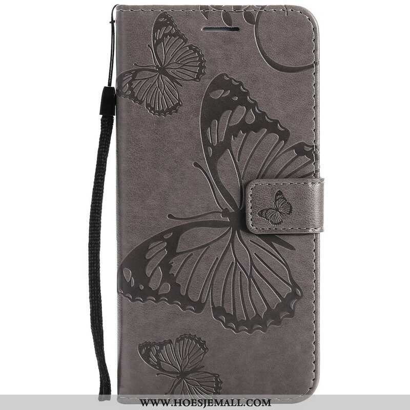 Leren Hoesje voor Samsung Galaxy S21 FE Met Ketting Gigantische Riemvlinders